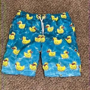 Rubber duck swim trunks